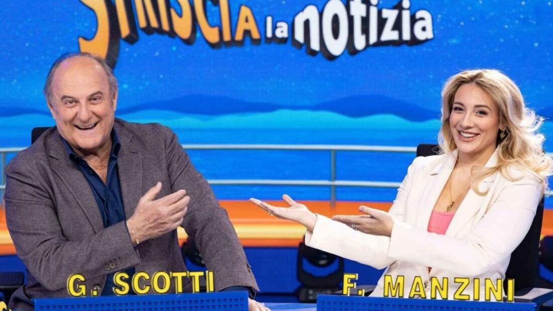 Gerry Scotti e Francesca Manzini a Striscia la Notizia