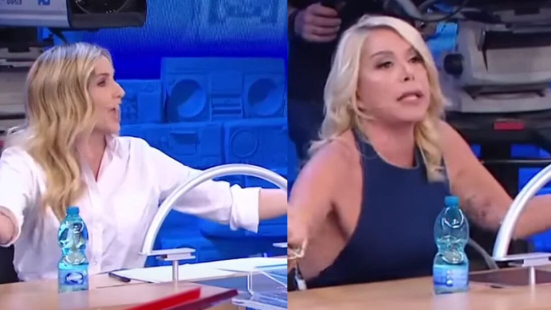 amici perchè anna pettinelli rovescia l'acqua a lorella cuccarini