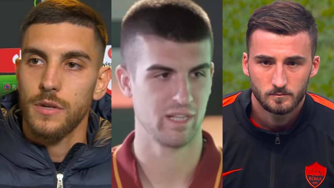 Lorenzo Pellegrini, Gianluca Mancini e Bryan Cristante