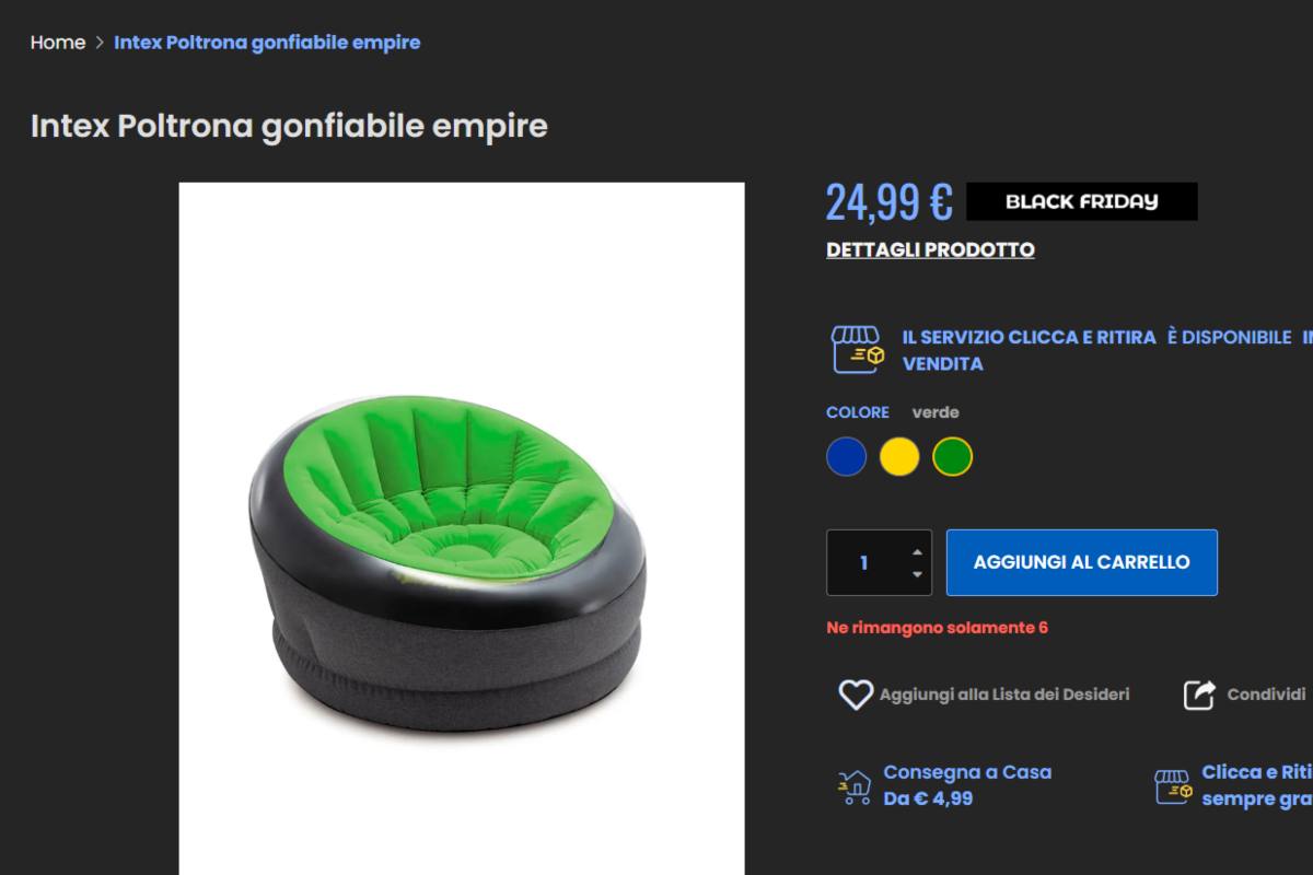 poltrona eurospin 25 euro