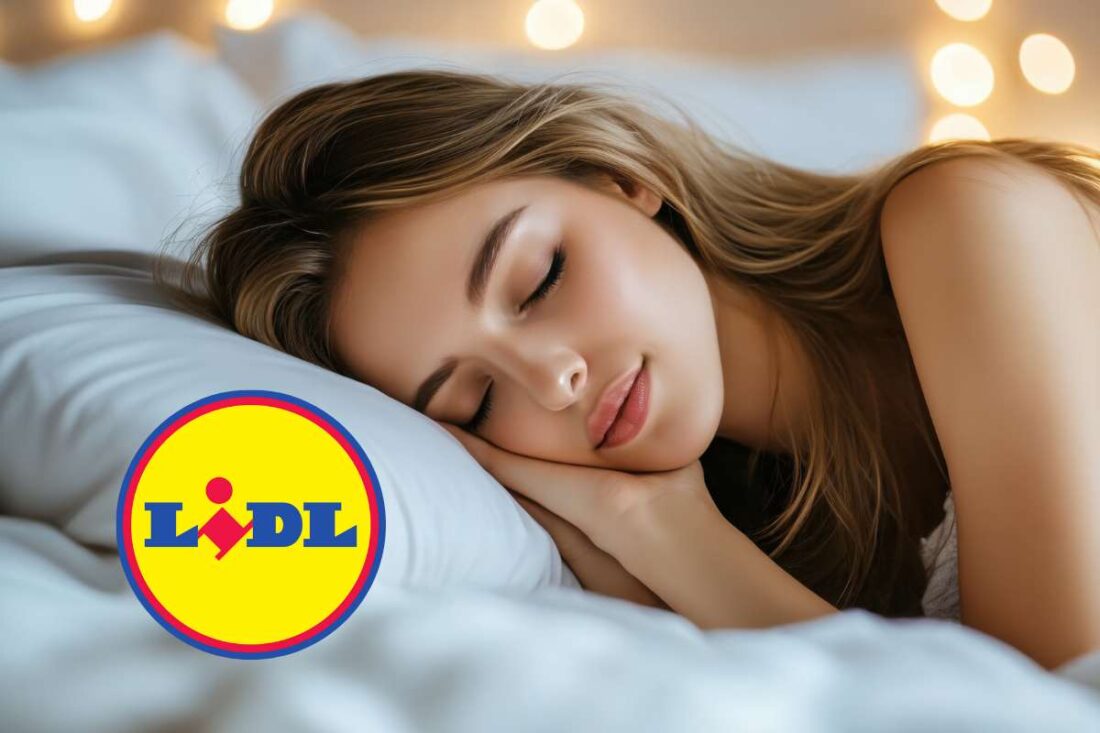 lidl logo ragazza dorme