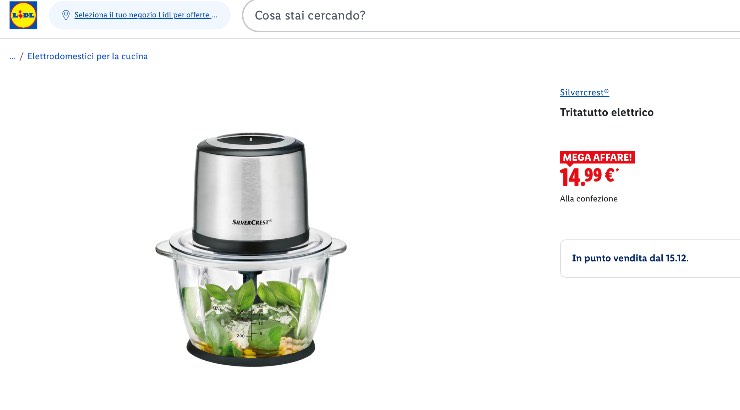 Lidl tritatutto offerta