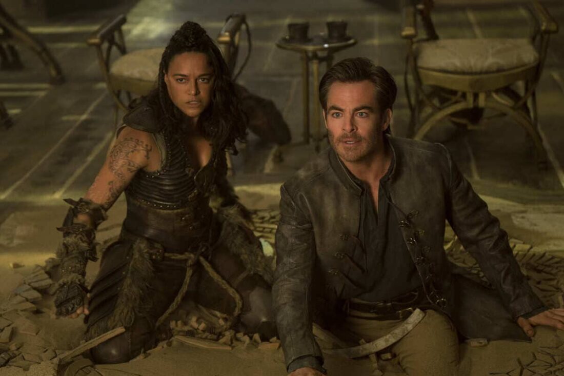 Chris Pine e Michelle Rodriguez in una scena di Dungeons & Dragons L'Onore dei Ladri